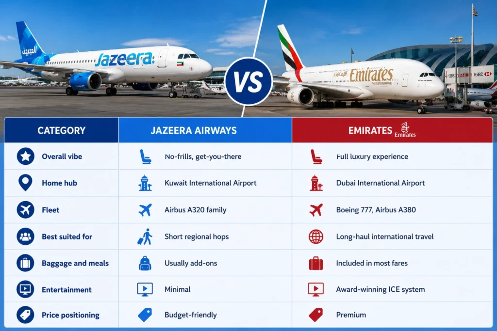Jazeera Airways Vs Emirates