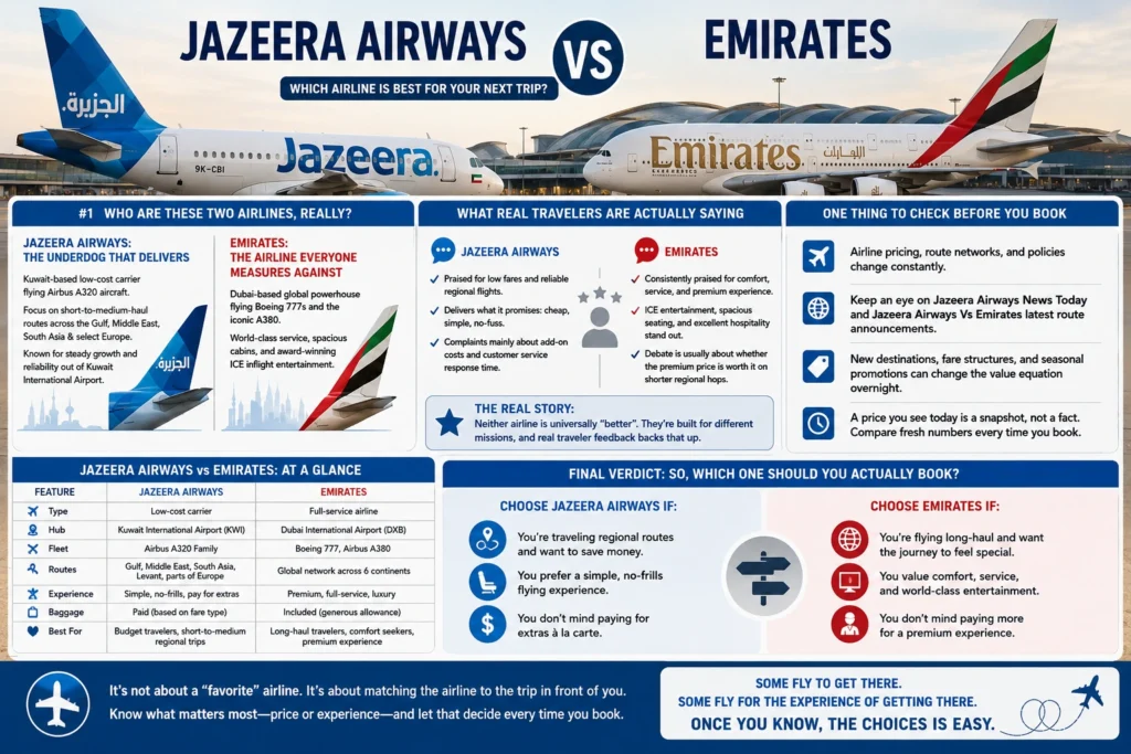 Jazeera Airways vs Emirates
