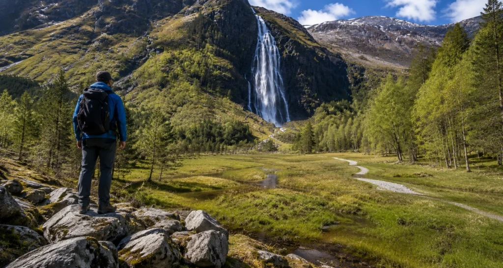 Steall waterfall car park.