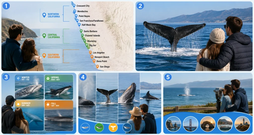 California Whale Watching Map